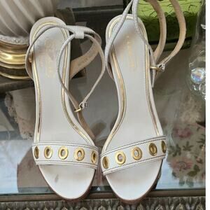 Coach White and Gold  "Shellie" Heels in Size 6.5